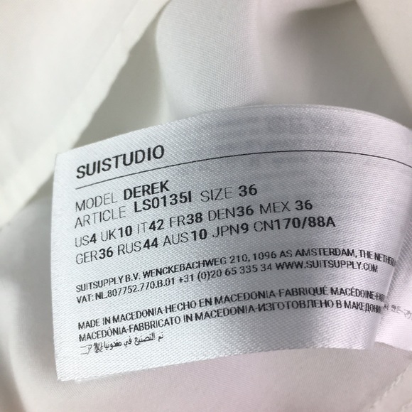 Derek button down blouse crisp cotton with gathered shoulder and sleeves - Picture 8 of 8